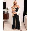 image:imageEkouaer Women Jumpsuits Casual Boho Overalls Sleeveless Spaghetti Strap Long Pants Romper with PocketsBlack