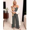 image:imageEkouaer Women Jumpsuits Casual Boho Overalls Sleeveless Spaghetti Strap Long Pants Romper with PocketsDark Grey