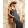 image:imageEkouaer Women Jumpsuits Casual Boho Overalls Sleeveless Spaghetti Strap Long Pants Romper with PocketsDark Grey