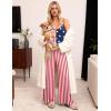 image:imageEkouaer Women Jumpsuits Casual Boho Overalls Sleeveless Spaghetti Strap Long Pants Romper with PocketsFlag American