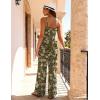 image:imageEkouaer Women Jumpsuits Casual Boho Overalls Sleeveless Spaghetti Strap Long Pants Romper with PocketsFloral Army Green