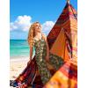 image:imageEkouaer Women Jumpsuits Casual Boho Overalls Sleeveless Spaghetti Strap Long Pants Romper with PocketsFloral Army Green