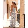 image:imageEkouaer Women Jumpsuits Casual Boho Overalls Sleeveless Spaghetti Strap Long Pants Romper with PocketsFloral Beige