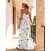 image:imageEkouaer Women Jumpsuits Casual Boho Overalls Sleeveless Spaghetti Strap Long Pants Romper with PocketsFloral White