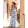 image:imageEkouaer Women Jumpsuits Casual Boho Overalls Sleeveless Spaghetti Strap Long Pants Romper with PocketsFloral White Sky Blue