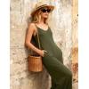 image:imageEkouaer Women Jumpsuits Casual Boho Overalls Sleeveless Spaghetti Strap Long Pants Romper with PocketsGreen