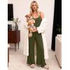 image:imageEkouaer Women Jumpsuits Casual Boho Overalls Sleeveless Spaghetti Strap Long Pants Romper with PocketsGreen