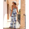 image:imageEkouaer Women Jumpsuits Casual Boho Overalls Sleeveless Spaghetti Strap Long Pants Romper with PocketsGrey Print