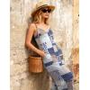 image:imageEkouaer Women Jumpsuits Casual Boho Overalls Sleeveless Spaghetti Strap Long Pants Romper with PocketsGrey Print