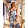 image:imageEkouaer Women Jumpsuits Casual Boho Overalls Sleeveless Spaghetti Strap Long Pants Romper with PocketsGrey Print