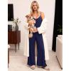 image:imageEkouaer Women Jumpsuits Casual Boho Overalls Sleeveless Spaghetti Strap Long Pants Romper with PocketsNavy Blue