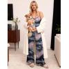 image:imageEkouaer Women Jumpsuits Casual Boho Overalls Sleeveless Spaghetti Strap Long Pants Romper with PocketsTie Dye Grey Pink