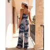 image:imageEkouaer Women Jumpsuits Casual Boho Overalls Sleeveless Spaghetti Strap Long Pants Romper with PocketsTie Dye Grey Pink