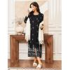 image:imageEkouaer Women Long House Coat Zipper Front Robes Full Length Nightgowns with Pockets Striped Loungewear S4XLBlack Ethnic Print