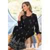 image:imageEkouaer Women Long House Coat Zipper Front Robes Full Length Nightgowns with Pockets Striped Loungewear S4XLBlack Ethnic Print