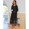 image:imageEkouaer Women Long House Coat Zipper Front Robes Full Length Nightgowns with Pockets Striped Loungewear S4XLBlack Feather