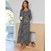 image:imageEkouaer Women Long House Coat Zipper Front Robes Full Length Nightgowns with Pockets Striped Loungewear S4XLBlack Stripes