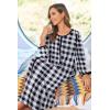 image:imageEkouaer Women Long House Coat Zipper Front Robes Full Length Nightgowns with Pockets Striped Loungewear S4XLBlack and White Plaid