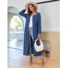 image:imageEkouaer Women Long House Coat Zipper Front Robes Full Length Nightgowns with Pockets Striped Loungewear S4XLBlue