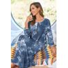 image:imageEkouaer Women Long House Coat Zipper Front Robes Full Length Nightgowns with Pockets Striped Loungewear S4XLBlue Tie Dye