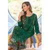 image:imageEkouaer Women Long House Coat Zipper Front Robes Full Length Nightgowns with Pockets Striped Loungewear S4XLGreen Ethnic Print
