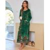 image:imageEkouaer Women Long House Coat Zipper Front Robes Full Length Nightgowns with Pockets Striped Loungewear S4XLGreen Ethnic Print