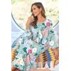 image:imageEkouaer Women Long House Coat Zipper Front Robes Full Length Nightgowns with Pockets Striped Loungewear S4XLGreen Floral