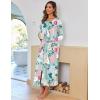 image:imageEkouaer Women Long House Coat Zipper Front Robes Full Length Nightgowns with Pockets Striped Loungewear S4XLGreen Floral