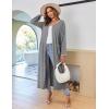 image:imageEkouaer Women Long House Coat Zipper Front Robes Full Length Nightgowns with Pockets Striped Loungewear S4XLLight Grey
