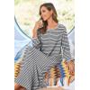 image:imageEkouaer Women Long House Coat Zipper Front Robes Full Length Nightgowns with Pockets Striped Loungewear S4XLLight Grey Stripes