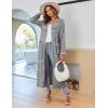 image:imageEkouaer Women Long House Coat Zipper Front Robes Full Length Nightgowns with Pockets Striped Loungewear S4XLLight Grey Stripes