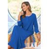 image:imageEkouaer Women Long House Coat Zipper Front Robes Full Length Nightgowns with Pockets Striped Loungewear S4XLNavy