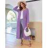 image:imageEkouaer Women Long House Coat Zipper Front Robes Full Length Nightgowns with Pockets Striped Loungewear S4XLPurple