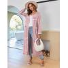image:imageEkouaer Women Long House Coat Zipper Front Robes Full Length Nightgowns with Pockets Striped Loungewear S4XLRed and White Stripes
