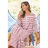 image:imageEkouaer Women Long House Coat Zipper Front Robes Full Length Nightgowns with Pockets Striped Loungewear S4XLRed and White Stripes