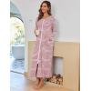 image:imageEkouaer Women Long House Coat Zipper Front Robes Full Length Nightgowns with Pockets Striped Loungewear S4XLRed and White Stripes