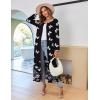 image:imageEkouaer Women Long House Coat Zipper Front Robes Full Length Nightgowns with Pockets Striped Loungewear S4XLWhite Butterfly