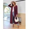 image:imageEkouaer Women Long House Coat Zipper Front Robes Full Length Nightgowns with Pockets Striped Loungewear S4XLWine Red
