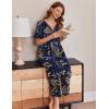 image:imageEkouaer Women Long House Coat Zipper Front Robes Full Length Nightgowns with Pockets Striped Loungewear S4XLYellow Leaves