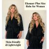 image:imageEkouaer Women Plus Size Robe Knee Length Lightweight Bathrobe Short Kimono Robes with Pockets Maternity RobeBlack