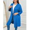 image:imageEkouaer Women Plus Size Robe Knee Length Lightweight Bathrobe Short Kimono Robes with Pockets Maternity RobeBlue