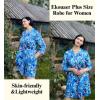 image:imageEkouaer Women Plus Size Robe Knee Length Lightweight Bathrobe Short Kimono Robes with Pockets Maternity RobeBlue Fower