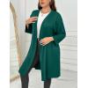 image:imageEkouaer Women Plus Size Robe Knee Length Lightweight Bathrobe Short Kimono Robes with Pockets Maternity RobeDark Green