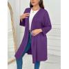 image:imageEkouaer Women Plus Size Robe Knee Length Lightweight Bathrobe Short Kimono Robes with Pockets Maternity RobeDeep Purple