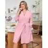 image:imageEkouaer Women Plus Size Robe Knee Length Lightweight Bathrobe Short Kimono Robes with Pockets Maternity RobeLight Pink