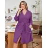 image:imageEkouaer Women Plus Size Robe Knee Length Lightweight Bathrobe Short Kimono Robes with Pockets Maternity RobePurple