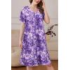 image:imageEkouaer Women Robe Zipper Front Mumu Duster Robes Zip Up Housecoat Soft Sleepwear with PocketsA Floral Purple