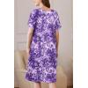 image:imageEkouaer Women Robe Zipper Front Mumu Duster Robes Zip Up Housecoat Soft Sleepwear with PocketsA Floral Purple