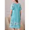 image:imageEkouaer Women Robe Zipper Front Mumu Duster Robes Zip Up Housecoat Soft Sleepwear with PocketsA Green Floral