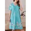 image:imageEkouaer Women Robe Zipper Front Mumu Duster Robes Zip Up Housecoat Soft Sleepwear with PocketsA Green Floral